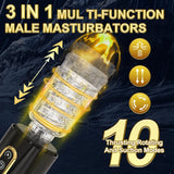 Realistic Male Masturbation Mug - 10-Frequency Telescopic, Spin & Sucking Functions - AVYXO