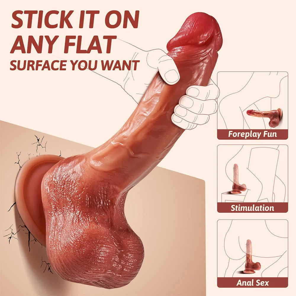 Dildo Vibrating Dildo - 7.9 Inch Soft Silicone Anal Dildo with 8 Vibration Modes Strong Suction Cup - AVYXO