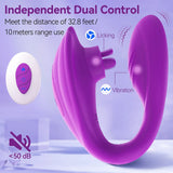 Remote Clitoral G-Spot Vibrator,Couples Vibrator with 10 Tongue Licking and 10 Vibration Modes Female Stimulator - AVYXO
