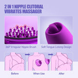 PreviousNext Nipple Clitoral Vibrator Sex Toys - LIKKCUT 2 in 1 Nipple Toys for Women - AVYXO