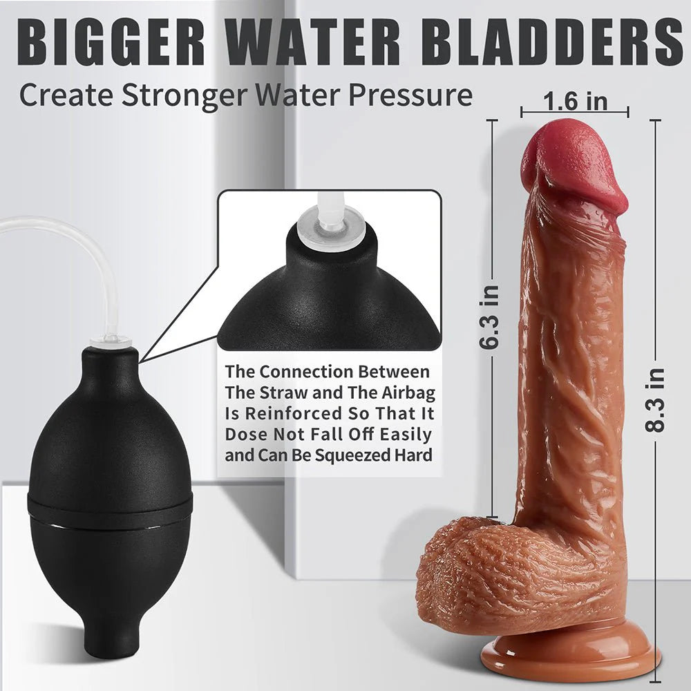 Realistic Squirting Dildo Sex Toy - 8.3 Inch Ejaculating Penis with Strong Suction Cup - AVYXO