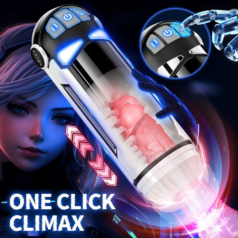 AAVibe Automated Male Sex Toy 4 Thrust Modes, 3D Sleeve, Heating. Hands-Free Pleasure for Men - AVYXO