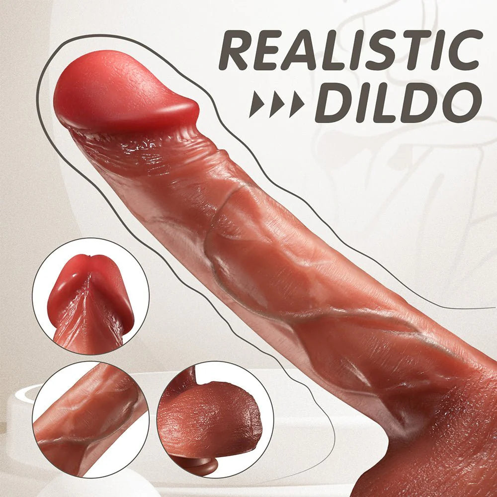 Thrusting Dildo Vibrator - 9 Inch Realistic Dildo with 10 Vibration and 5 Thrusting Modes - AVYXO