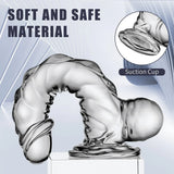 8.2 Inch Clear Dildo Sex Toys - Soft Realistic Dildos with Suction Cup Monster Dildo - AVYXO