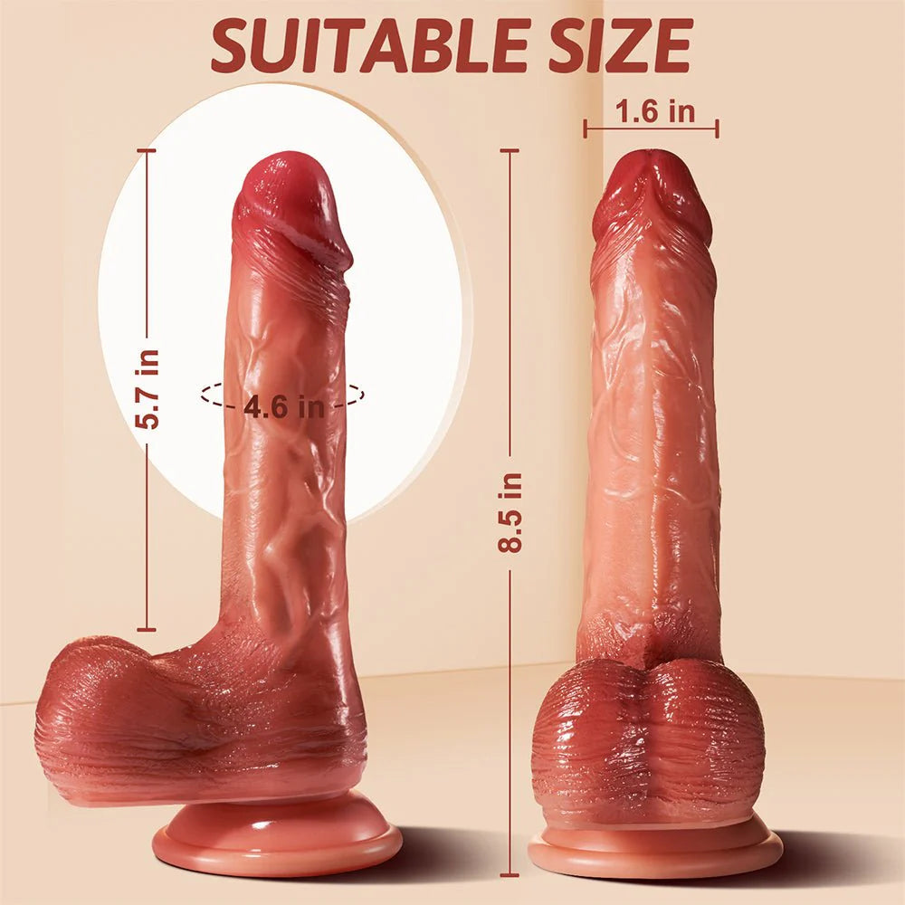 Dildo Vibrating Dildo - 7.9 Inch Soft Silicone Anal Dildo with 8 Vibration Modes Strong Suction Cup - AVYXO