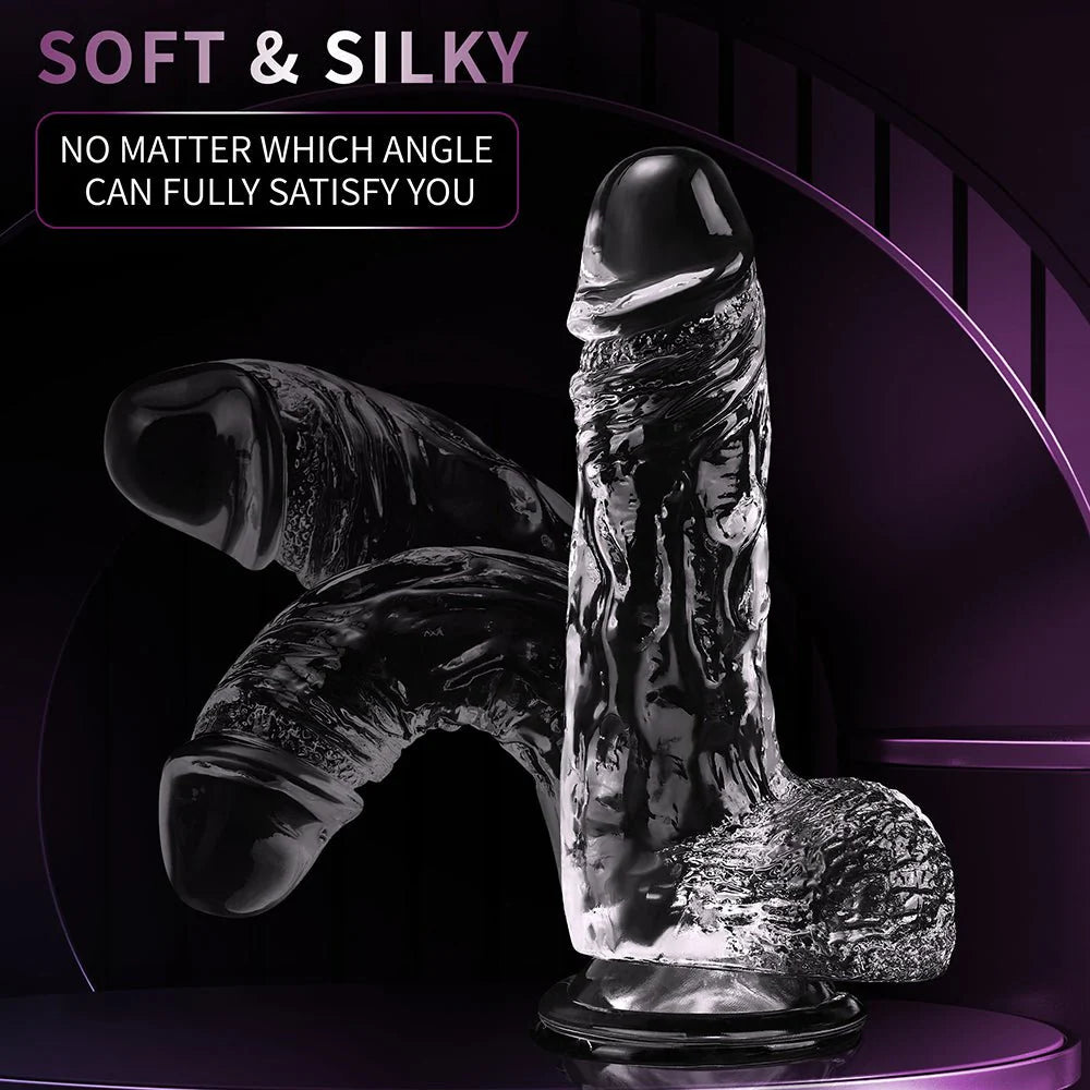 JKALYQ 8.8 Inch Clear Dildo Sex Toys - Realistic Dildos with Powerful Suction Cup for Women - AVYXO