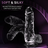 JKALYQ 8.8 Inch Clear Dildo Sex Toys - Realistic Dildos with Powerful Suction Cup for Women - AVYXO