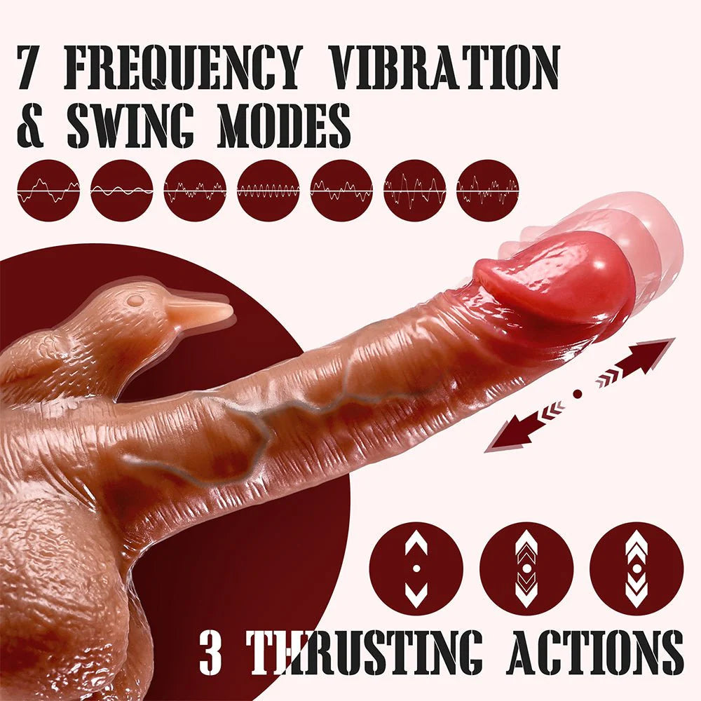 PreviousNext Thrusting Dildo Vibrator Adult Toys - 4 in 1 Realistic Dildos Anal Toys with 3 Thrusting & 7 Vibrating Modes - AVYXO