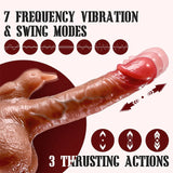 PreviousNext Thrusting Dildo Vibrator Adult Toys - 4 in 1 Realistic Dildos Anal Toys with 3 Thrusting & 7 Vibrating Modes - AVYXO
