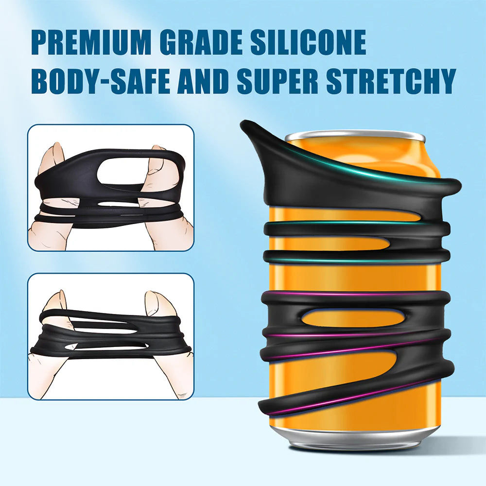 Penis Rings Male Sex Toy - Silicone Cock Rings with 2 Different Style Set for Erectile Enhancement - AVYXO