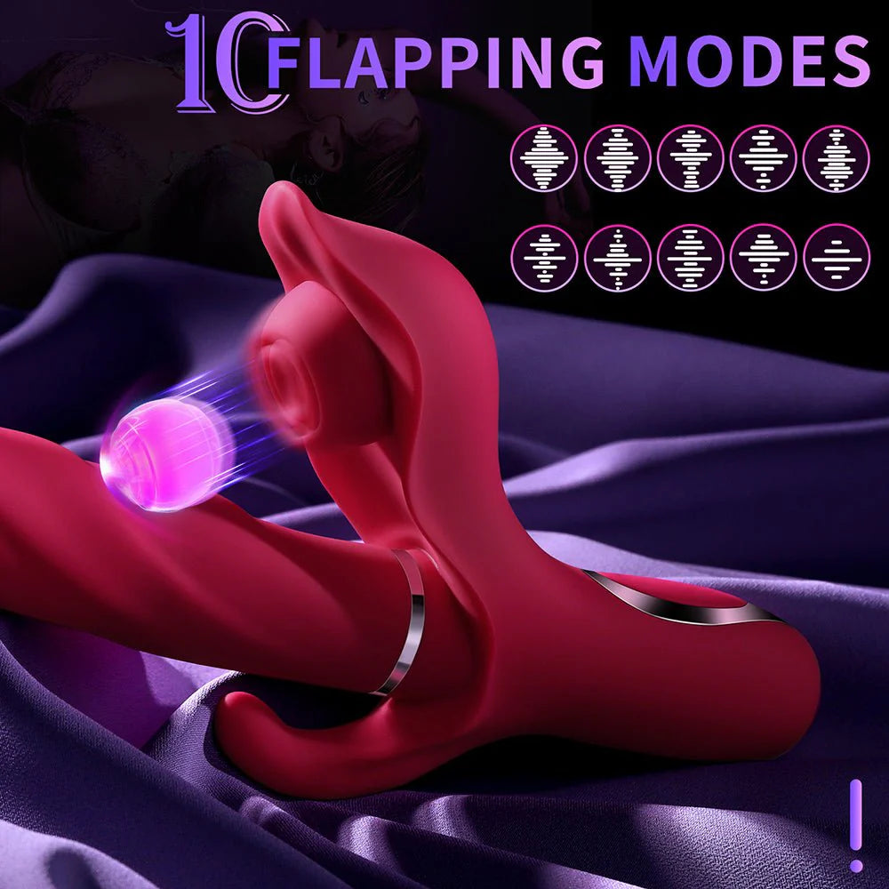 Premium 3-in-1 Rabbit Vibrator - Explore 10 Thrusting, 10 Flapping, and 10 Vibration Modes for Ultimate Women and Couples Pleasure - AVYXO
