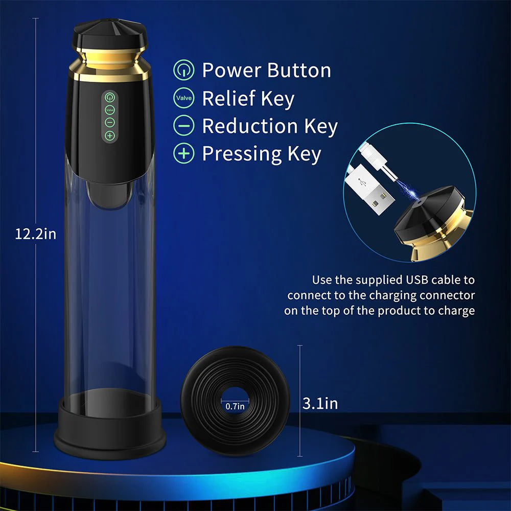 Electric Penis Vacuum Pump - Male Sex Toys Extender for Effective Penis Enlargement with 5 Suction Modes - Adult Sex Toy - AVYXO