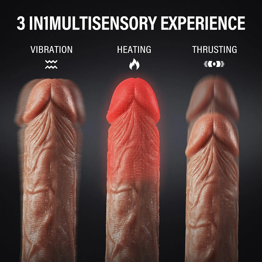 Thrusting Dildo Vibrator Sex Toys - 7.52“ Realistic Baseball Vibrating Dildo Heating Vibrators - AVYXO