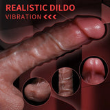 Realistic Thrusting Dildo Vibrator Sex Toy - App and Remote Control Dildos with 5 Thrusting 10 Vibrating Modes Strong Suction Cup - AVYXO