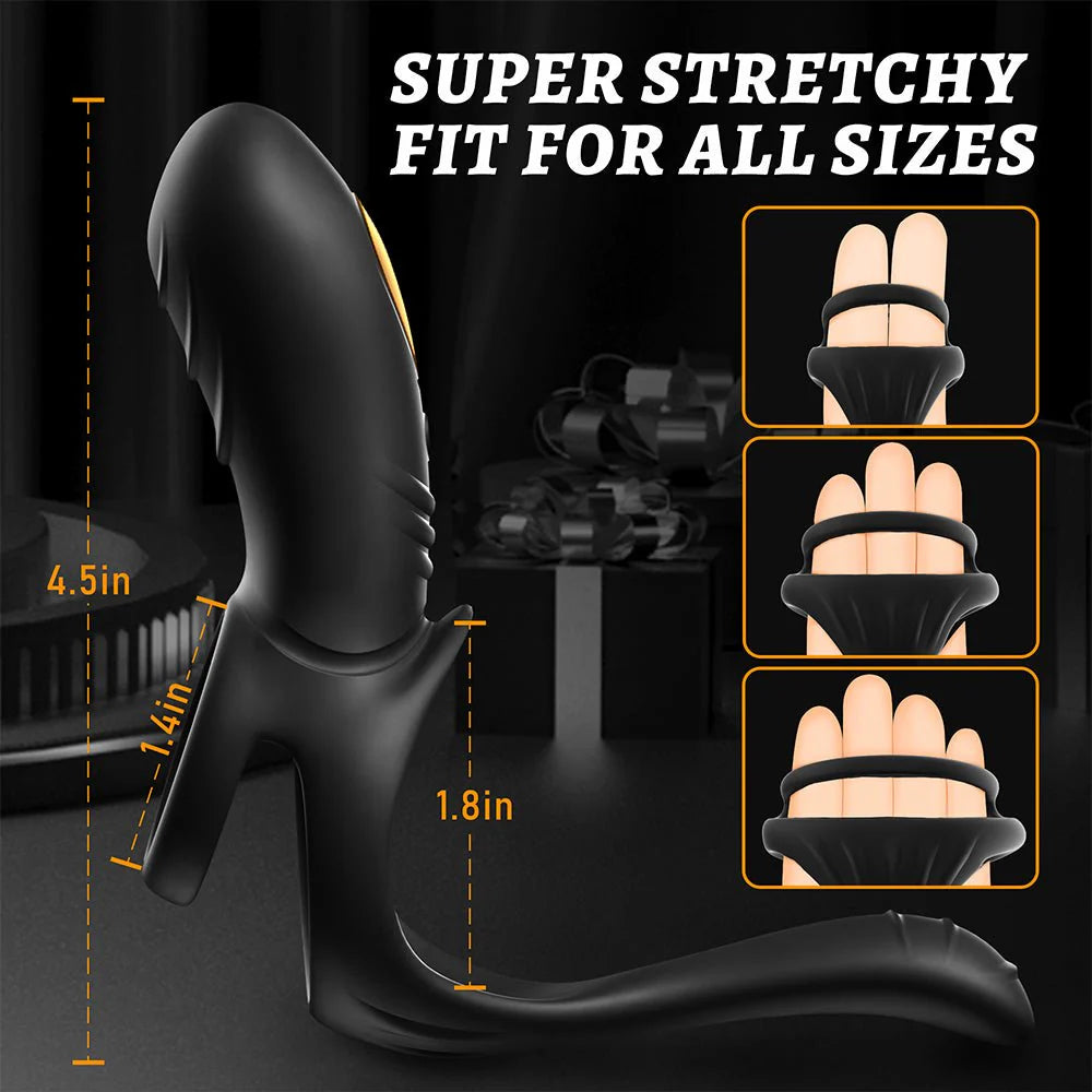 PreviousNext Vibrating Cock Ring Male Sex Toys,AAV 3 in1 Double Penis Ring Vibrator with 10 Vibration Modes - AVYXO