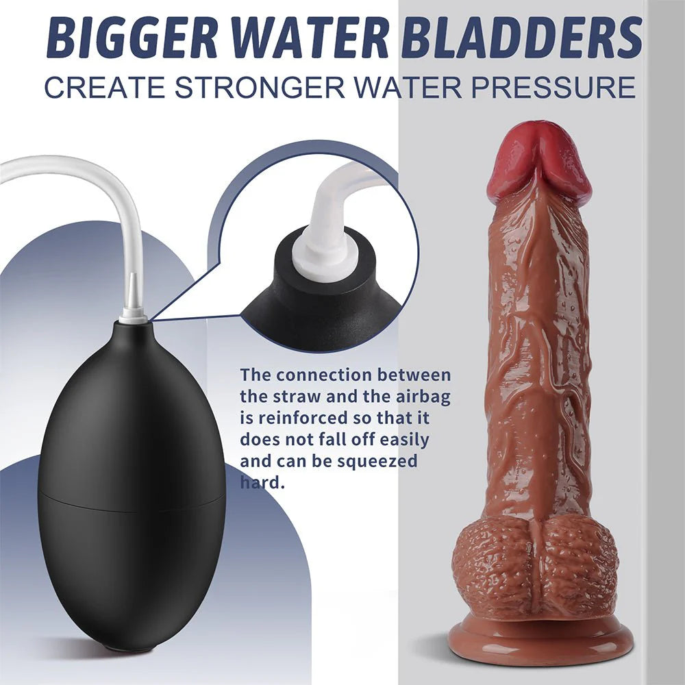 Realistic Squirting Dildo Ejaculating Penis for Beginners with Strong Suction Cup for Hands-Free Play - AVYXO