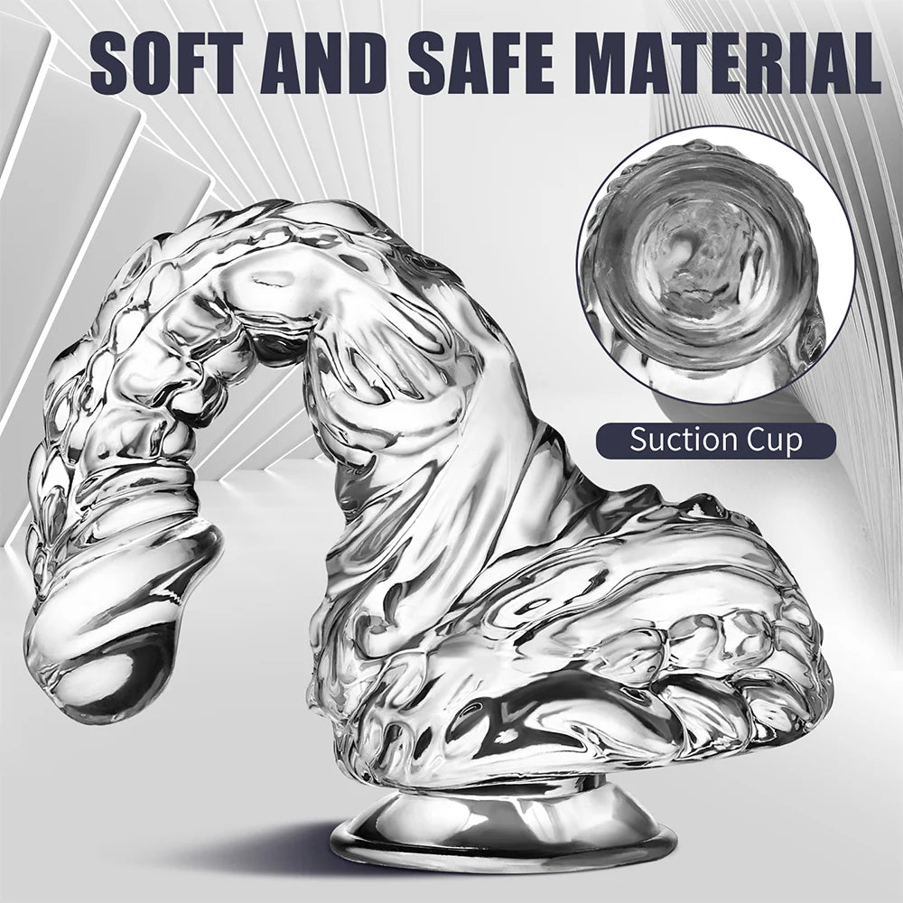 LPJXVU 9 Inch Clear Realistic Dildo, Bad Dragon Dildo with Soft Material and Powerful Suction Cup - AVYXO