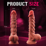 Realistic Manual Dildo for Women- 9.6" Fantasy Silicone Dildo with Strong Suction Cup - AVYXO