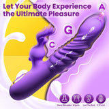 Rabbit Dildos for Clitorial Anal Stimulation,3 in 1 G spot Vibrators Dildo with 6 Twisting & 6 Vibrating Modes - AVYXO
