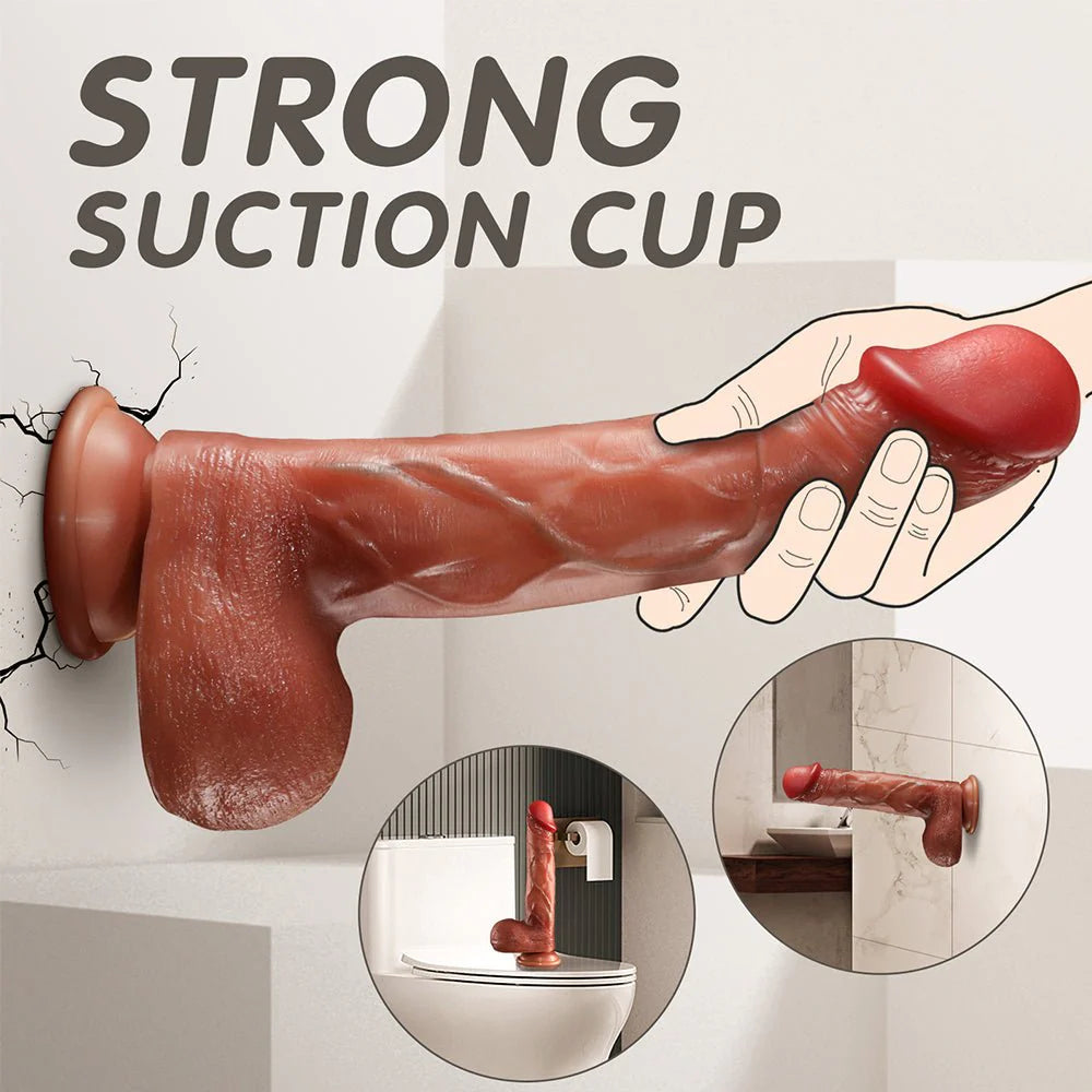 Thrusting Dildo Vibrator - 9 Inch Realistic Dildo with 10 Vibration and 5 Thrusting Modes - AVYXO