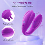 Remote Clitoral G-Spot Vibrator,Couples Vibrator with 10 Tongue Licking and 10 Vibration Modes Female Stimulator - AVYXO