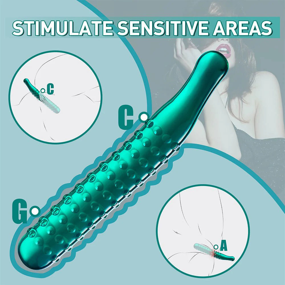 Clear G-spot Dildo: 9.25 Inch Pleasure Wand with Massage Beads Texture - AVYXO