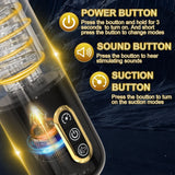 Realistic Male Masturbation Mug - 10-Frequency Telescopic, Spin & Sucking Functions - AVYXO