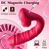Multi-Functional Vibrator - 3 in 1 Licking, Vibrating, Thrusting Adult Toy - Clit Anal Stimulator for Women - AVYXO