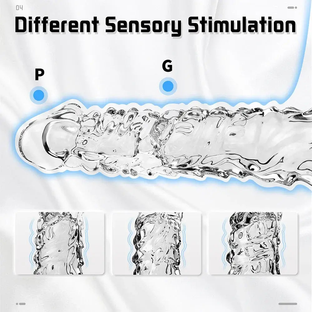 Penis Sleeve Vibrator Cock Ring-3.4 Inch Penis Extender Sleeves with Penis Ring for Cock Enlarger & Girth Male Sex Toys - AVYXO