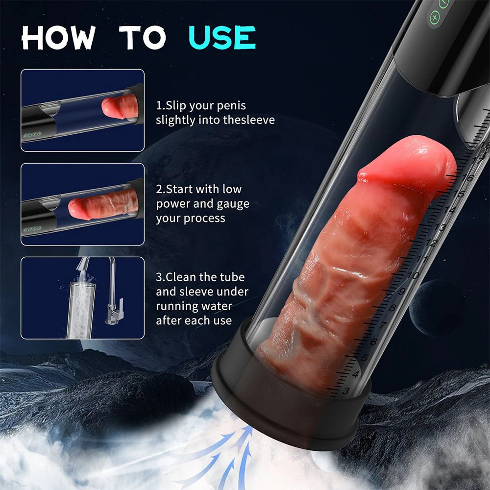 Electric Penis Vacuum Pump - Male Sex Toys Extender for Effective Penis Enlargement with 5 Suction Modes - Adult Sex Toy - AVYXO