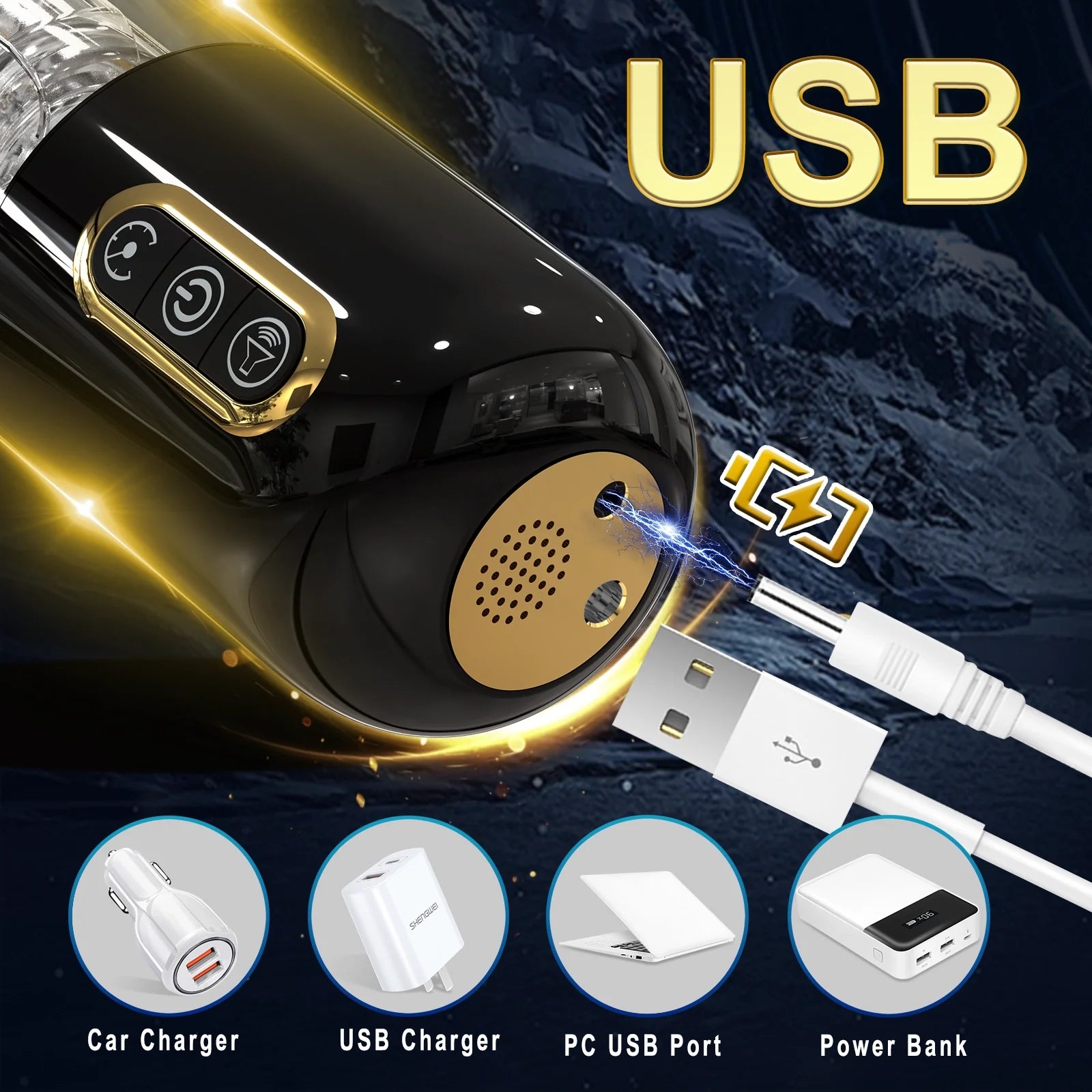 Realistic Male Masturbation Mug - 10-Frequency Telescopic, Spin & Sucking Functions - AVYXO