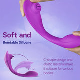 Remote Clitoral G-Spot Vibrator,Couples Vibrator with 10 Tongue Licking and 10 Vibration Modes Female Stimulator - AVYXO
