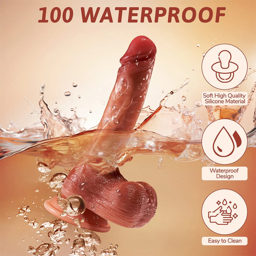 Dildo Vibrating Dildo - 7.9 Inch Soft Silicone Anal Dildo with 8 Vibration Modes Strong Suction Cup - AVYXO