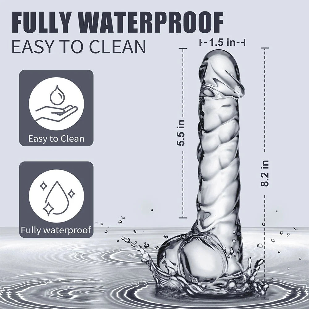 8.2 Inch Clear Dildo Sex Toys - Soft Realistic Dildos with Suction Cup Monster Dildo - AVYXO