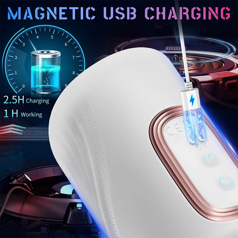 Automatic Male Masturbators Sex Toy - Male Sex Toys for Penis Stroker with 10 Tapping & 10 Vibrating Modes - AVYXO