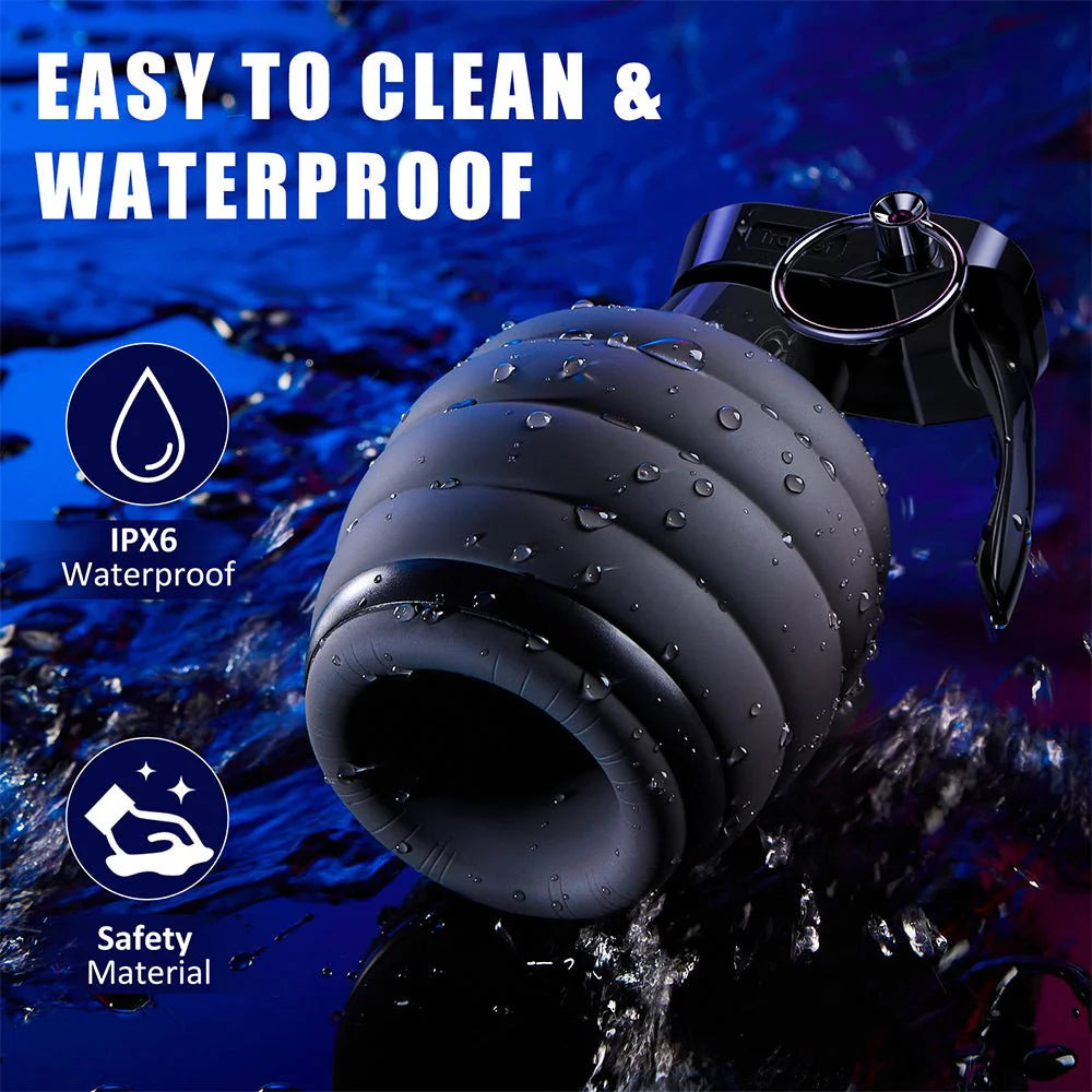 PreviousNext Male Masturbator Male Sex Toys - Adult Toys Male Vibrator with 10 Vibrating Modes for Glans Training for black color - AVYXO