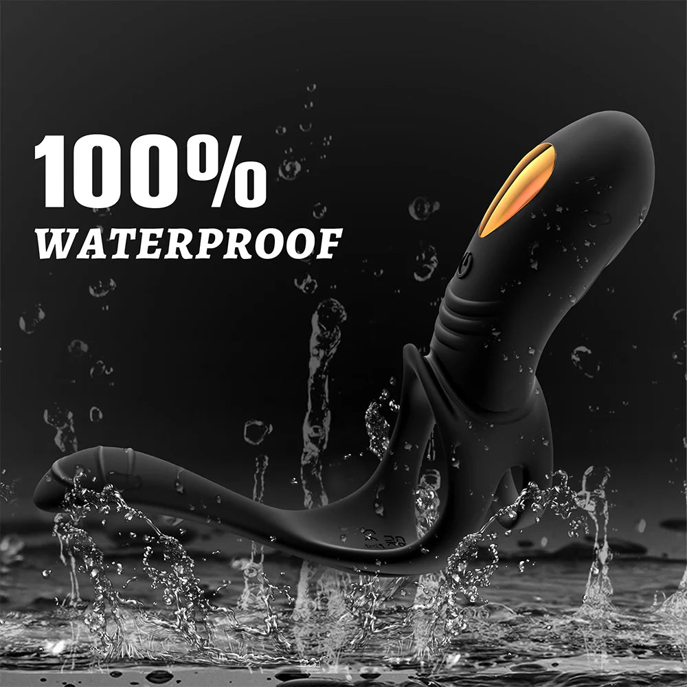 PreviousNext Vibrating Cock Ring Male Sex Toys,AAV 3 in1 Double Penis Ring Vibrator with 10 Vibration Modes - AVYXO