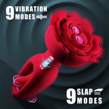 Vibrating Anal Plug Sex Toys - Rose Butt Plug Anal Toys with 9 Vibration & Flapping Modes Remote Control - AVYXO