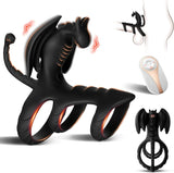 Vibrating Cock Ring Sex Toy for Men - Dragon-Shaped Penis Ring with 10 Vibration Modes for Stronger Erections, Adult Sex Toy for Couples - AVYXO