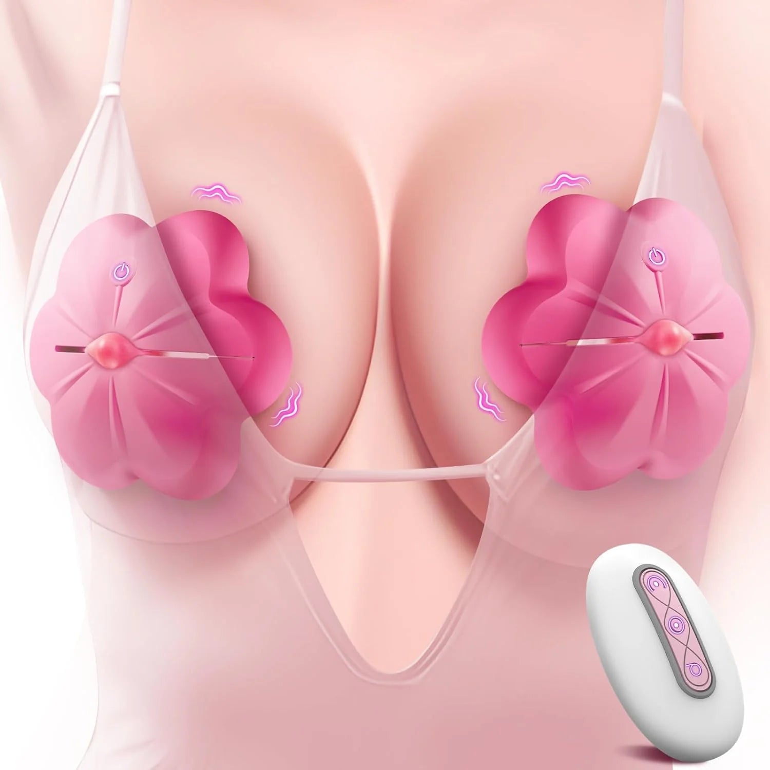 Remote Control Nipple Vibrator - 10 Vibration Modes Adjustable Nipple Clamps for Women, BDSM Couples Toy with Discreet Packaging - AVYXO