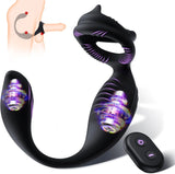Remote Control 4-in-1 Vibrating Cock Ring & Prostate Massager with Anal Plug - AVYXO