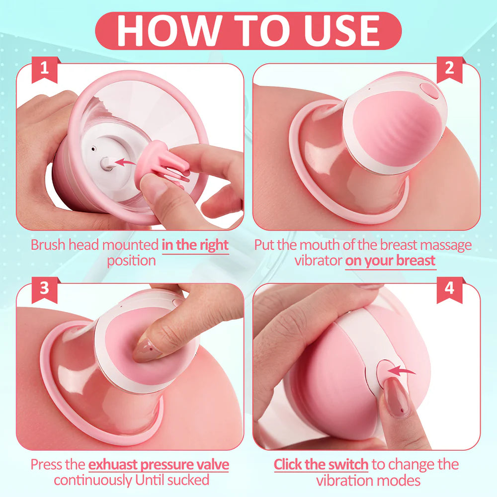 Nipple Toy Clamps, Strong Sucking Stimulator Massager with 10 Vibrator Rotation Modes - AVYXO