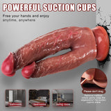 Silicone Double Head Dildo - Realistic Penis with Suction Cups for G-Spot and Anal Stimulation, Ideal for Women and Lesbians - AVYXO