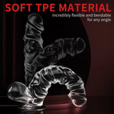 Manual 9.8 Inch Realistic Dildo, Clear Dildo with Strong Suction Cup, Human Safety Material - AVYXO