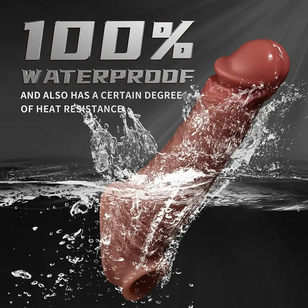 Reusable Penis Sleeve with Cock Ring Sex Extender Ultra-Soft Penis EnlargerToy - 1.5 inch Cock Sleeve Penis Ring - AVYXO