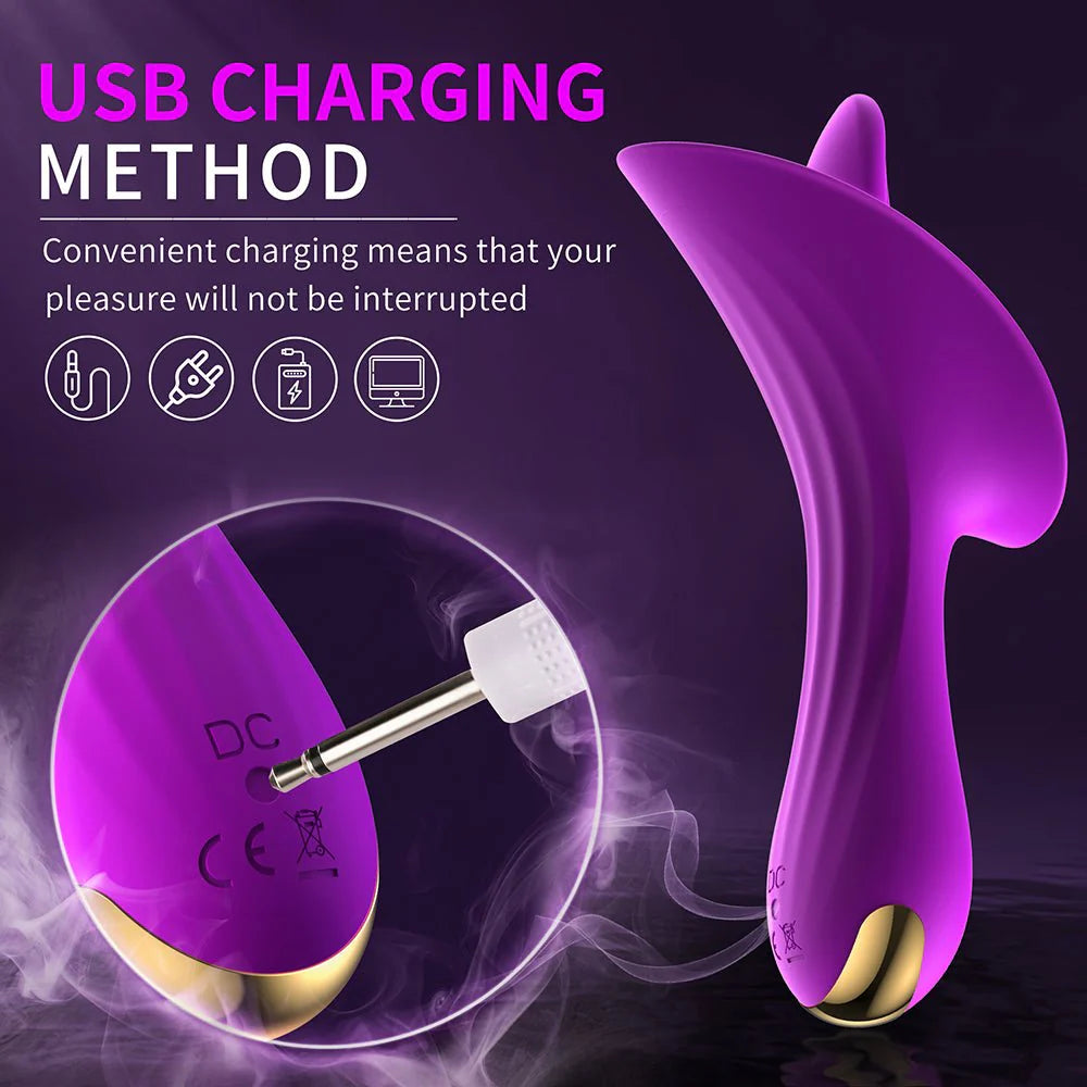 Clitoral Vibrator Rose Toy for Women & Couples,G-Spot Massager with 10 Tongue Licking Vibration Modes - AVYXO