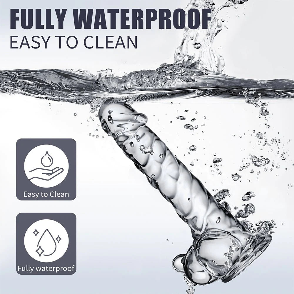 8.2 Inch Clear Dildo Sex Toys - Soft Realistic Dildos with Suction Cup Monster Dildo - AVYXO