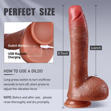 Thrusting Dildo Vibrator Sex Toys for Women - 8.7 Inch Realistic Dildo with 7 Thrusting Wriggling - AVYXO