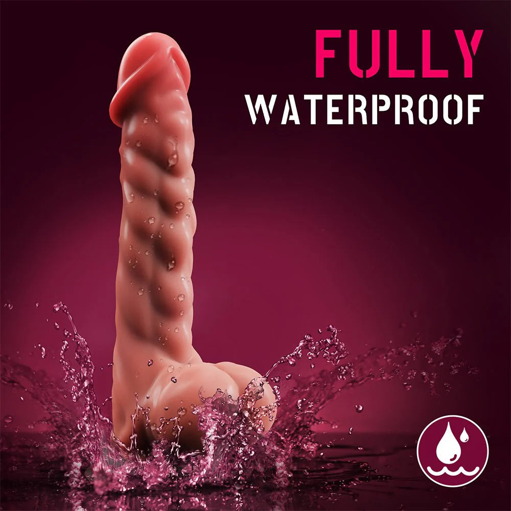 Realistic Manual Dildo for Women- 9.6" Fantasy Silicone Dildo with Strong Suction Cup - AVYXO