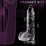 JKALYQ 8.8 Inch Clear Dildo Sex Toys - Realistic Dildos with Powerful Suction Cup for Women - AVYXO